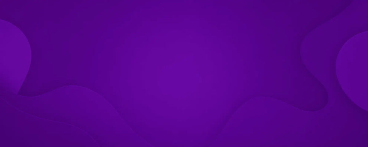 Fundo com gradiente roxo e formas circulares suaves e fluidas.