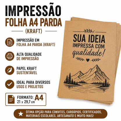 Impressão Kraft A4 (Colorida)