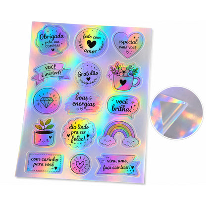 Impressão em Vinil Holográfico (Adesivo A4)