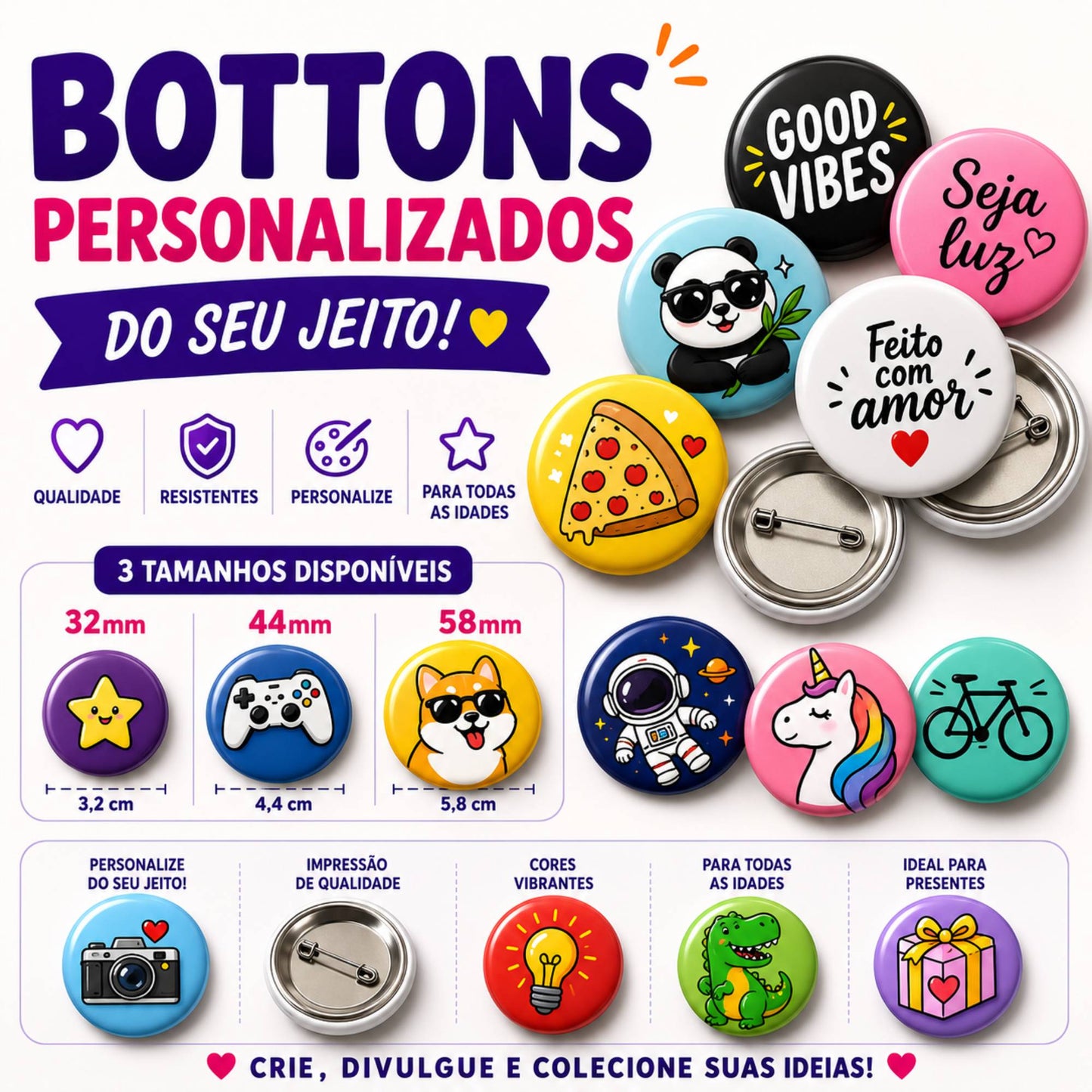 Bottons Personalizados (Boton / Button / Broche)