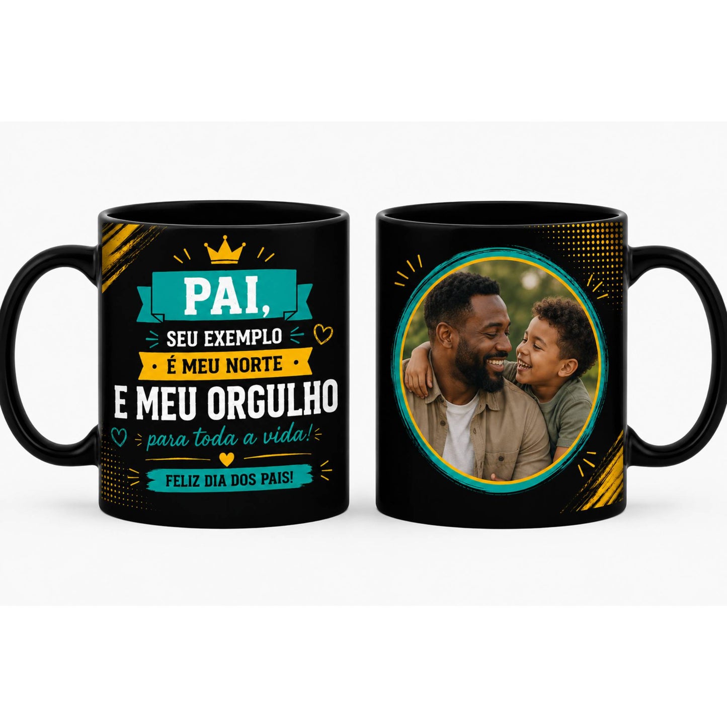Caneca Dia dos Pais com Foto - Modelo 2 (Cerâmica)