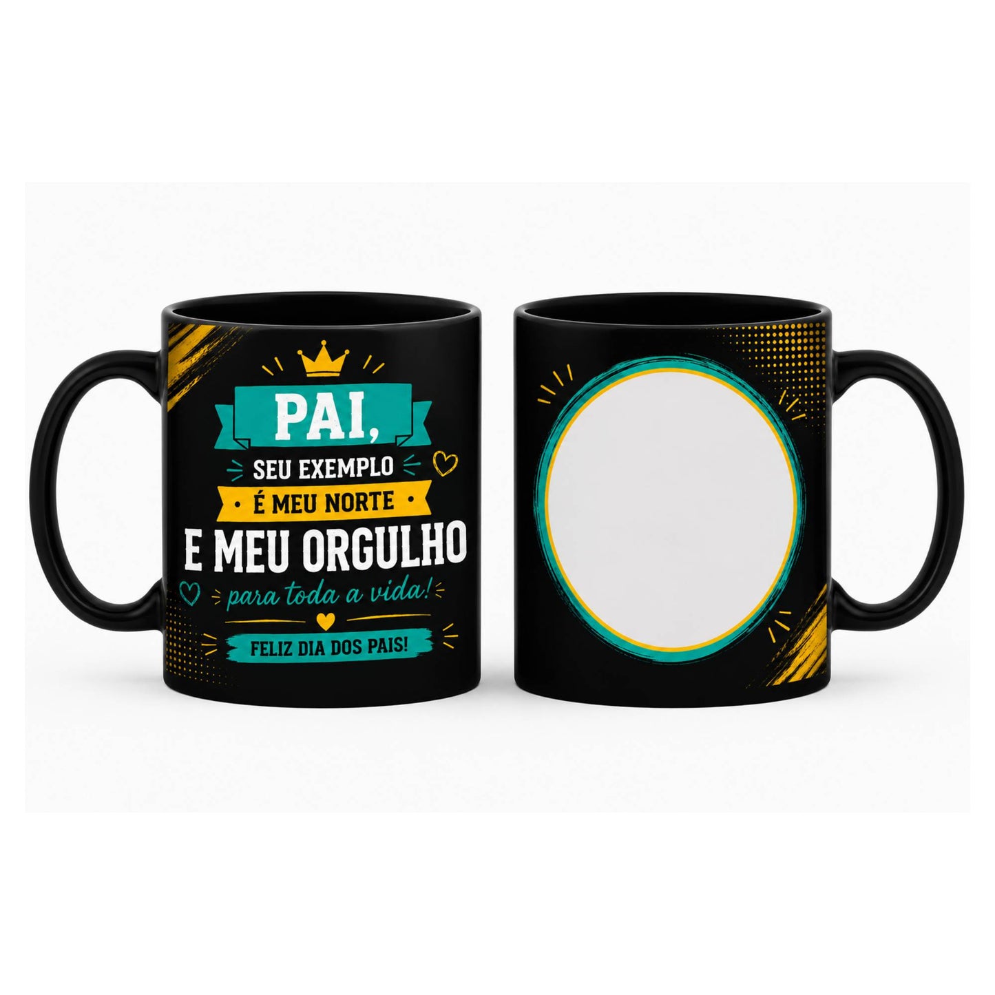 Caneca Dia dos Pais com Foto - Modelo 2 (Cerâmica)