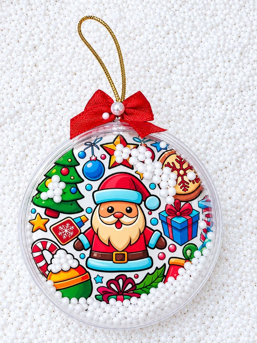 Esfera de Natal com "Neve" Personalizada com Foto