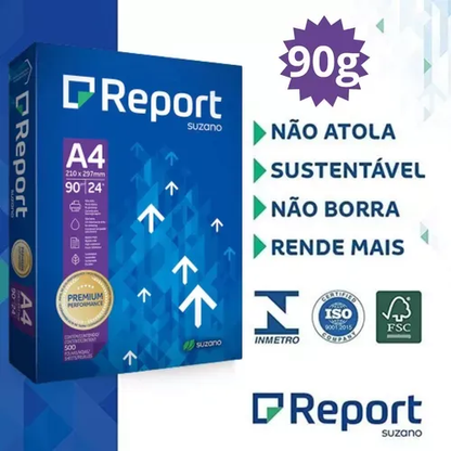 Papel Sulfite A4 90g/m² Report Branco - 500 Folhas