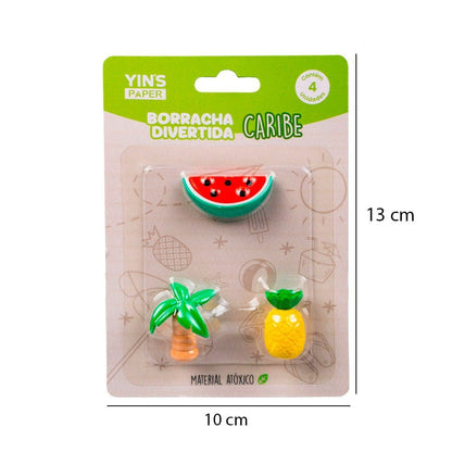 Borracha Divertida Tropical Caribe 3 Peças