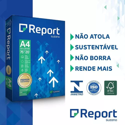 Papel Sulfite A4 75g/m² Report Branco - 500 Folhas