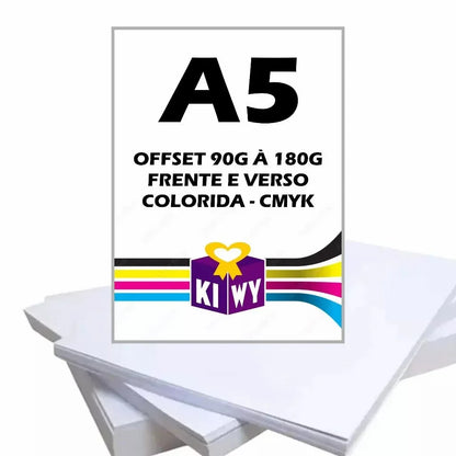 Impressão Offset A5 (90g à 180g) - Frente e Verso