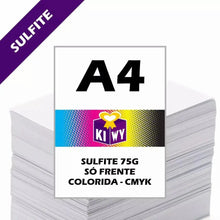 Impressão A4 colorida CMYK em papel sulfite 75g só frente da Loja Kiwy.