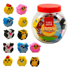 Kit Borracha Ponteira De Lápis Animais Da Fazenda 12 Peças - Papelaria & Escritório
