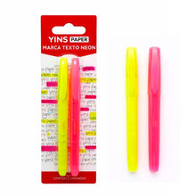 Kit Marca Texto Neon 2 Peças Rosa E Amarelo