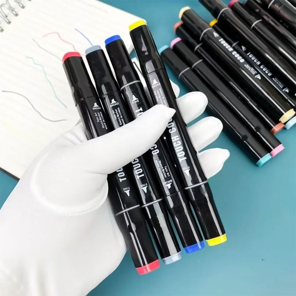 Estojo De Canetinhas Escolar Ponta Dupla 24 Cores